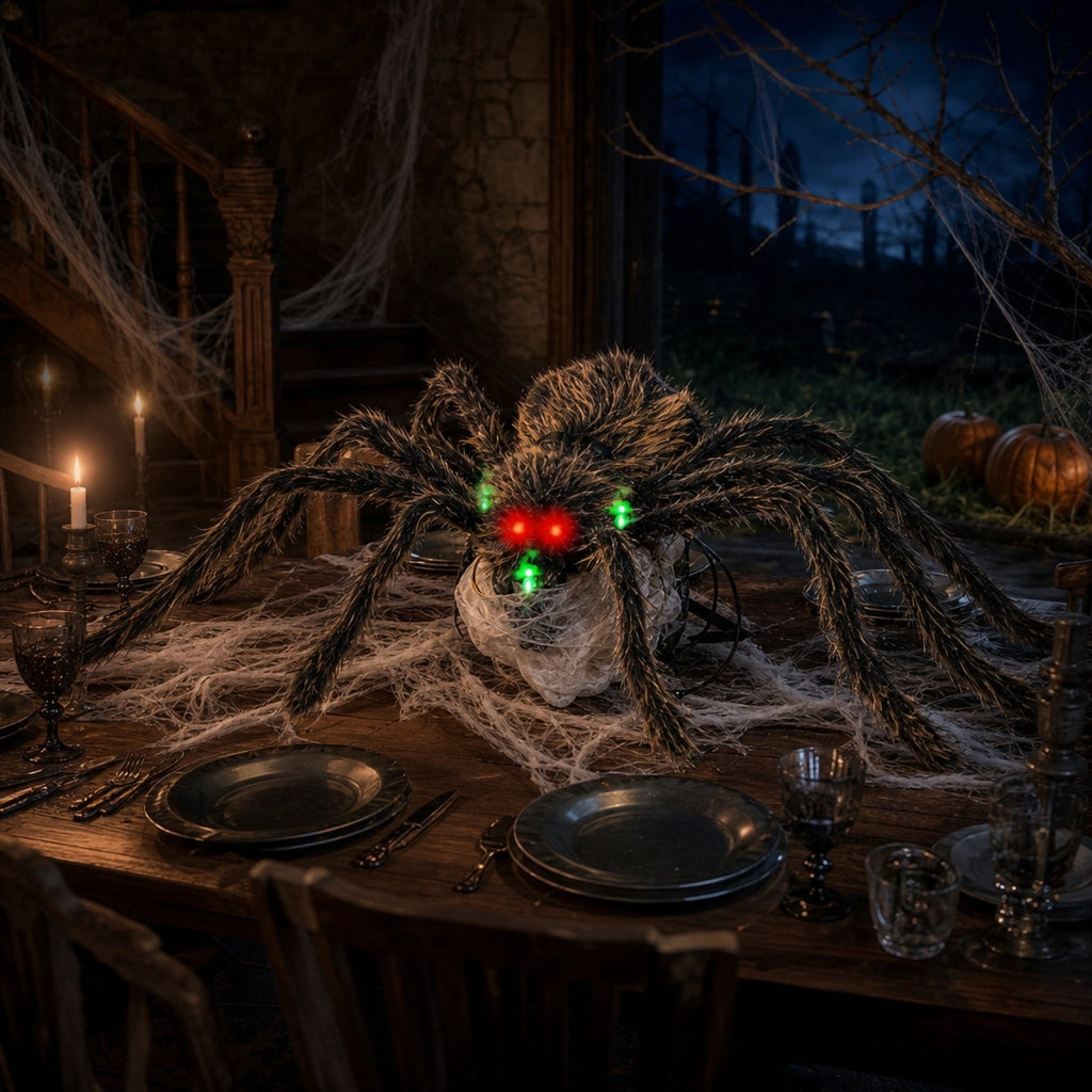 Halloween Animated Jumping Spider With Light & Scary Sounds, Haunteds House Outdoor Indoor Horror Decor (1PC)