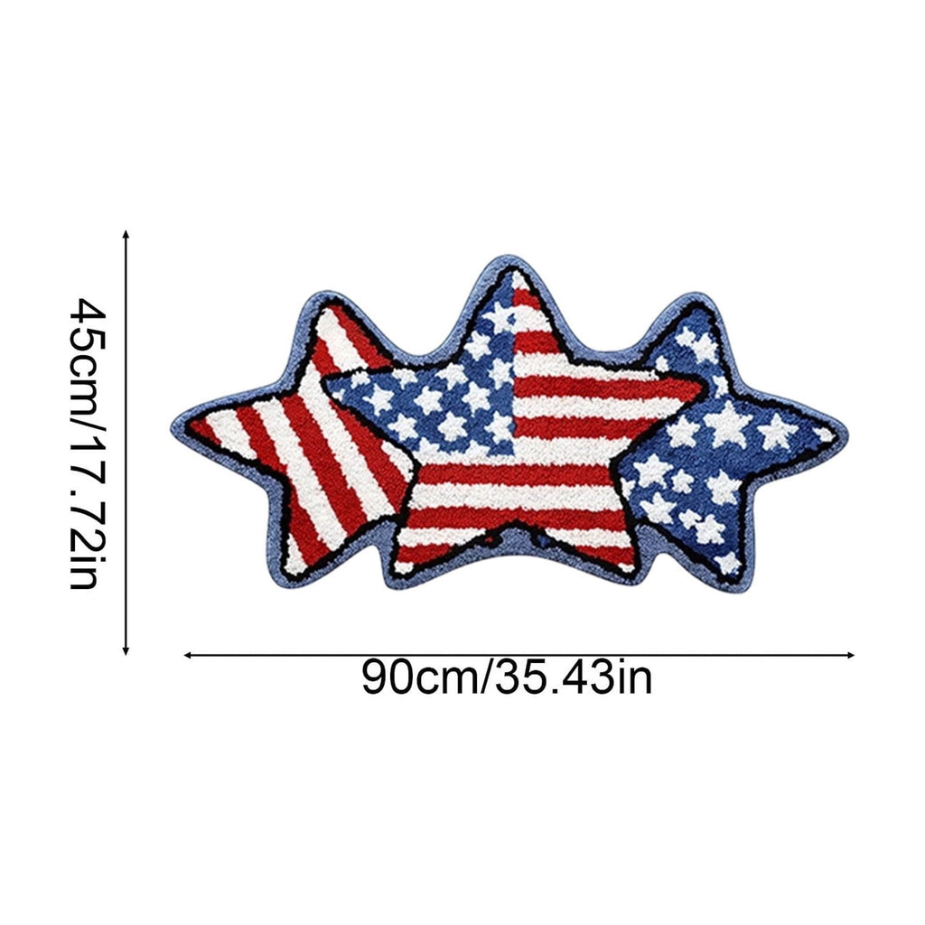 Wooowa Plush Style Multi Purpose Floor Mat Bathroom Entrance Coffee Table Carpet Fit for Fourth of July Decorations Patriotic Decor for Home Daily Holiday Festive Use