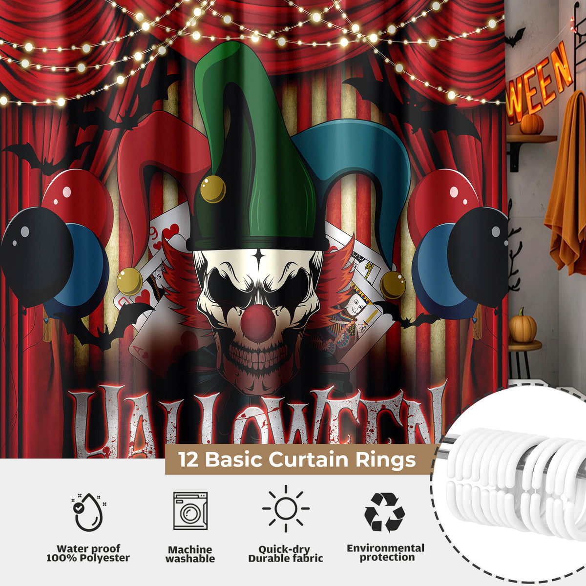 Seasonwood Halloween Shower Curtain,Spooky Halloween Black Cat Shower Curtain,Waterproof Halloween Bathroom Decor with 12 hooks,72"x72"