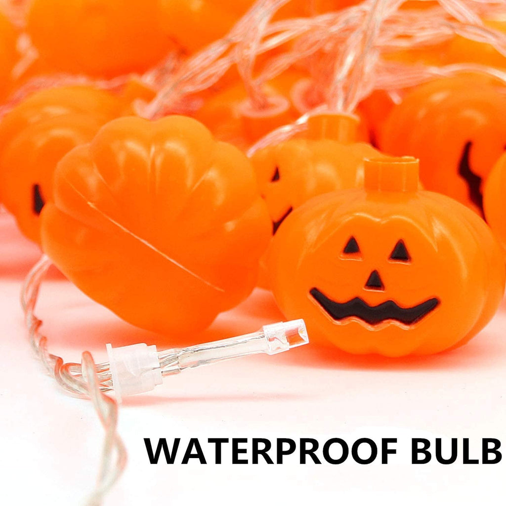 "LED Pumpkin Lights Halloween String Lights Home and Outdoor Decoration, Flickering, Steady Orange Light 5 ft/10ft/19.5ft"
