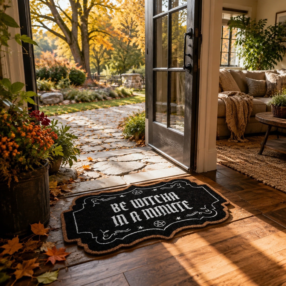 Witch-Themed Halloween Door mat 20×32in, Gothic Rug, Halloween Welcome Mat For Front Door Porch Home Decor