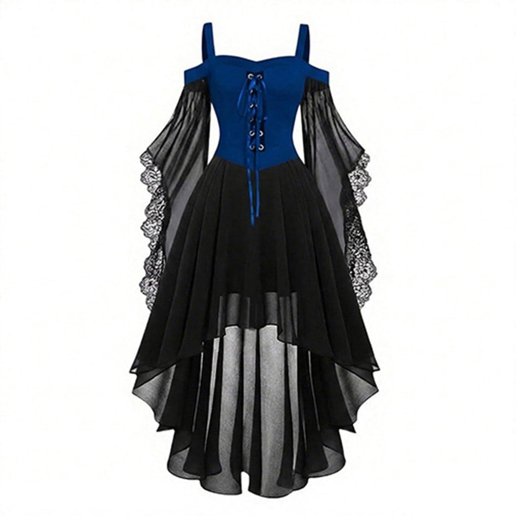 Witch Dress Women 2026 Halloween Costumes Woman Adults Medieval Vampire Butterfly Sleeve Mesh Gothic Outfits Red S