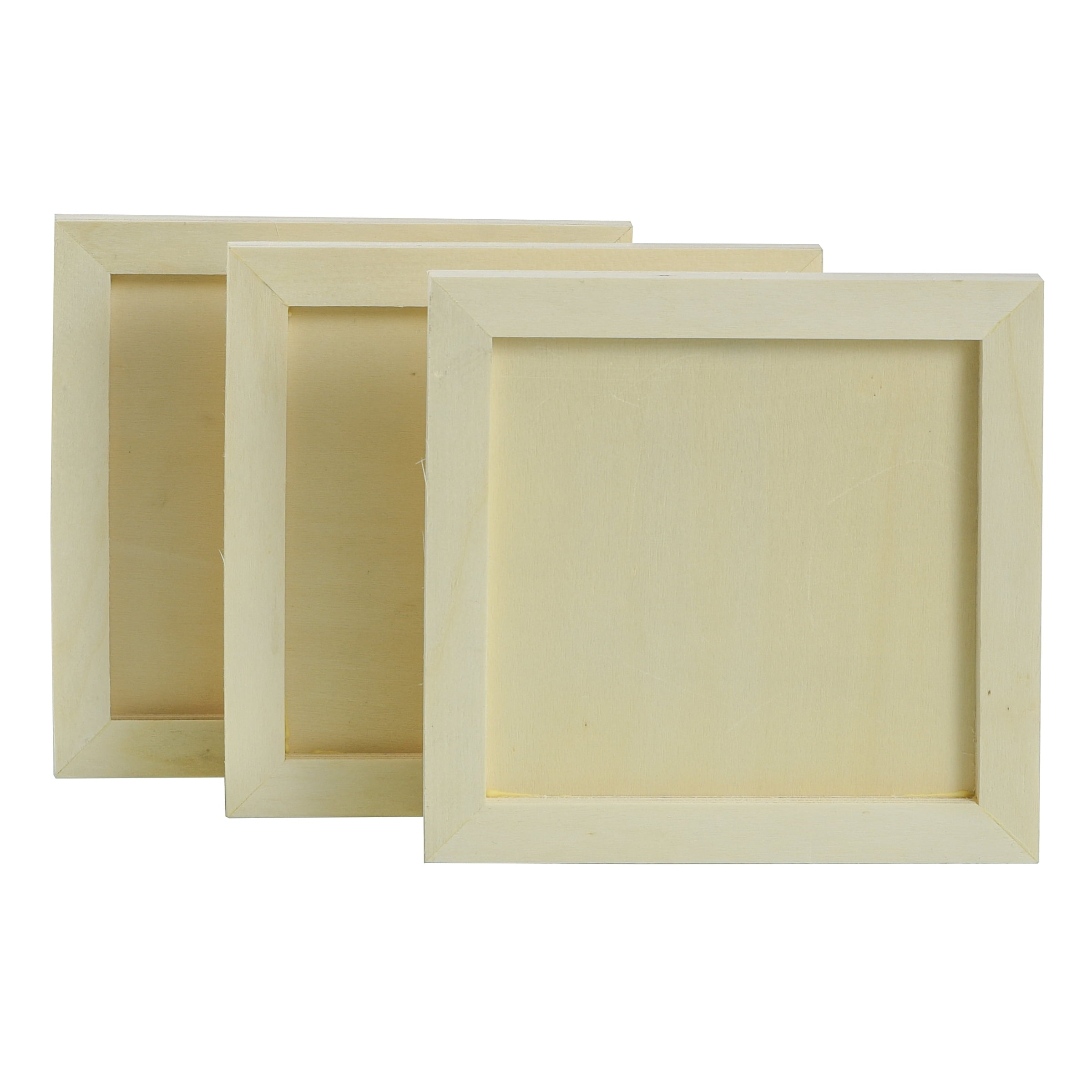 Hello Hobby Unfinished Square Wood Panels, 6 in x 6 in, 3 Pieces
