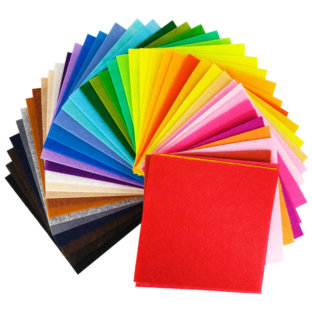 50 Pcs Felt Fabric Sheets, 6x6 Inch Nonwoven Craft Squares, Soft DIY Sewing Patchwork Embroidery Fabric for School Projects Festival Decor, Assorted Color DIY Craft Squares