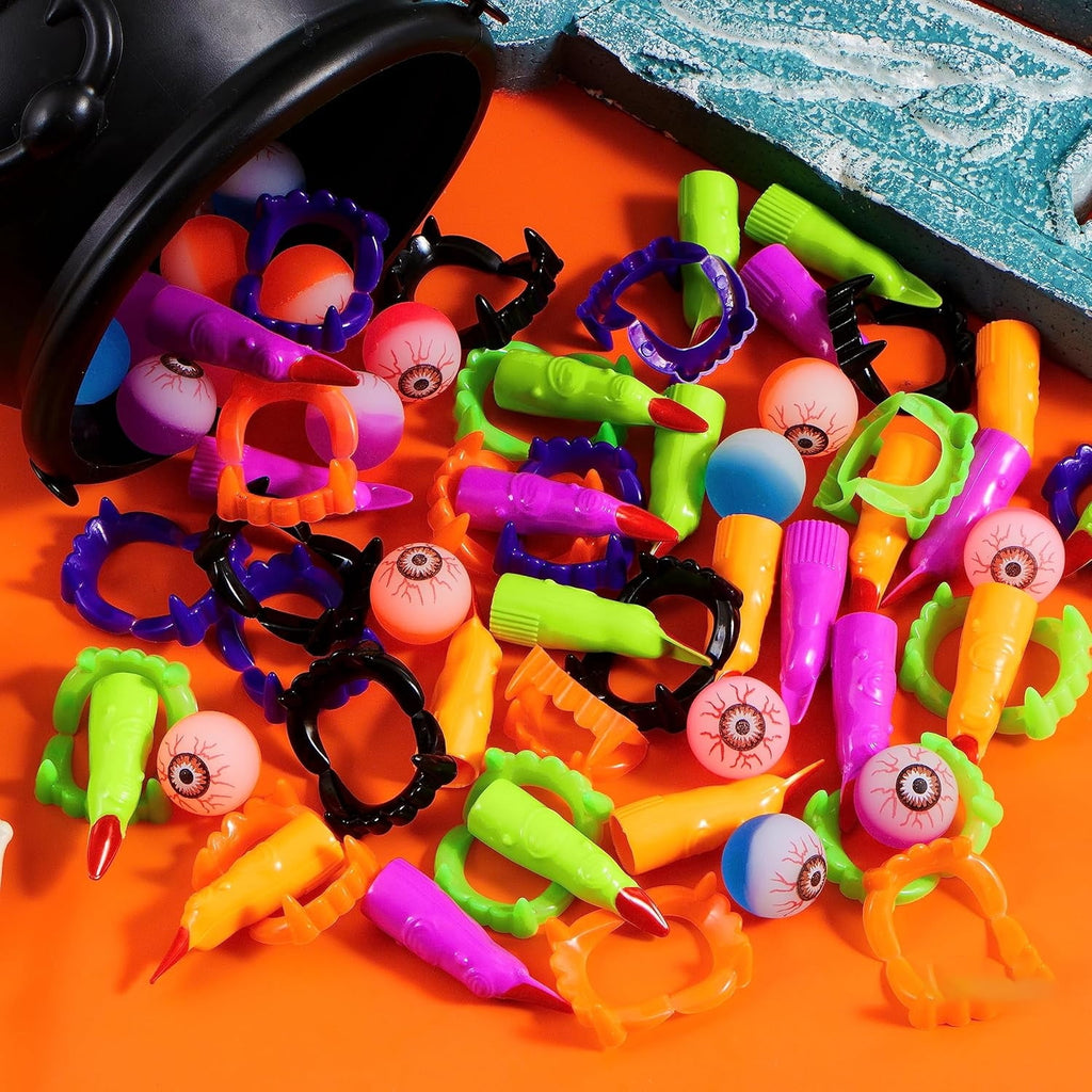 Joyfy 168 Pcs Halloween Stationery Party Favors,Halloween Gifts for Kids,Halloween Goodies Including Halloween Vampire Teeth,Spiders,Stamps,Stickers,Slap Bracelets