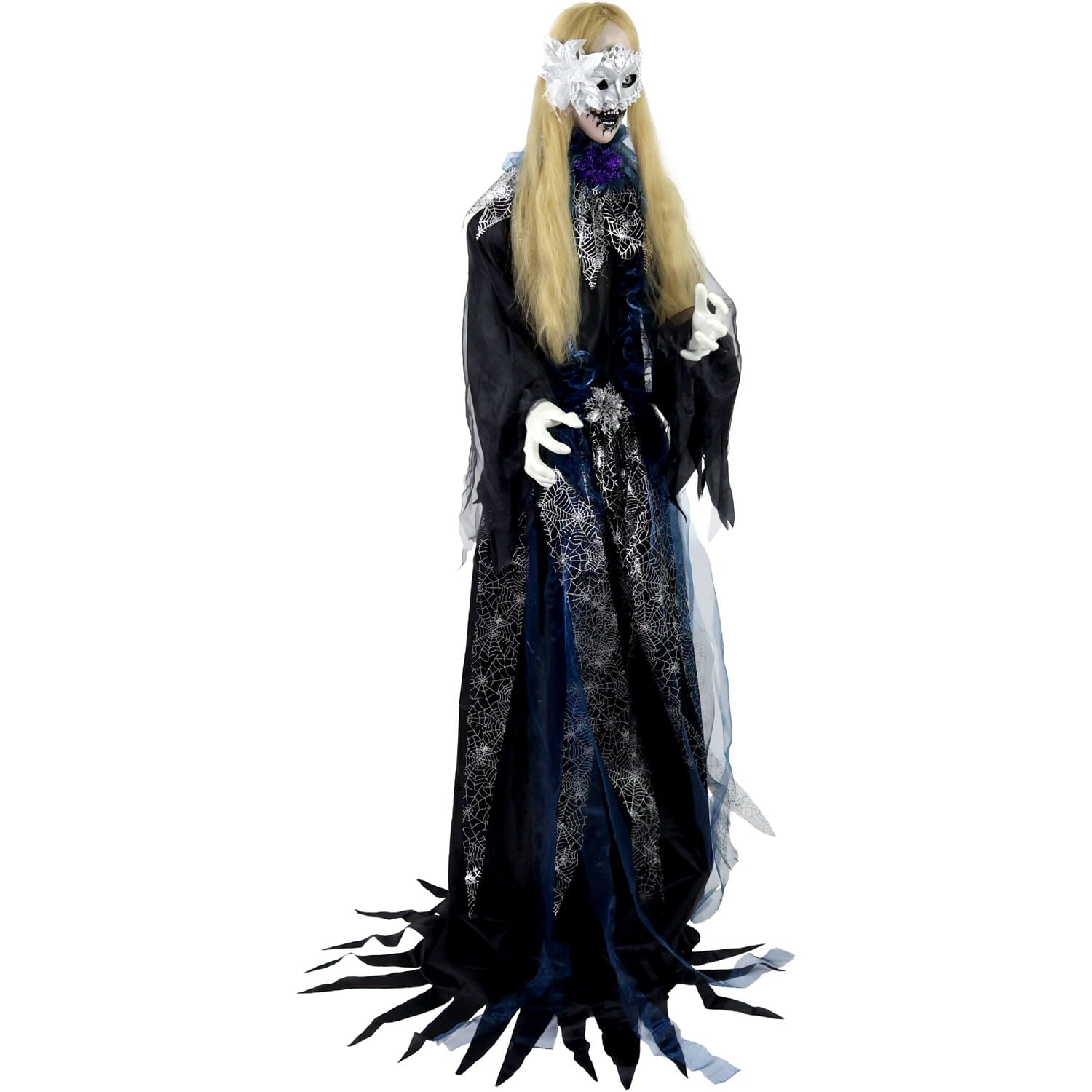 Haunted Hill Farm 6.5 Ft Life-Size Animatronic Bride Indoor/Outdoor Halloween Decoration, Multicolor, HHLADY-2FLSA