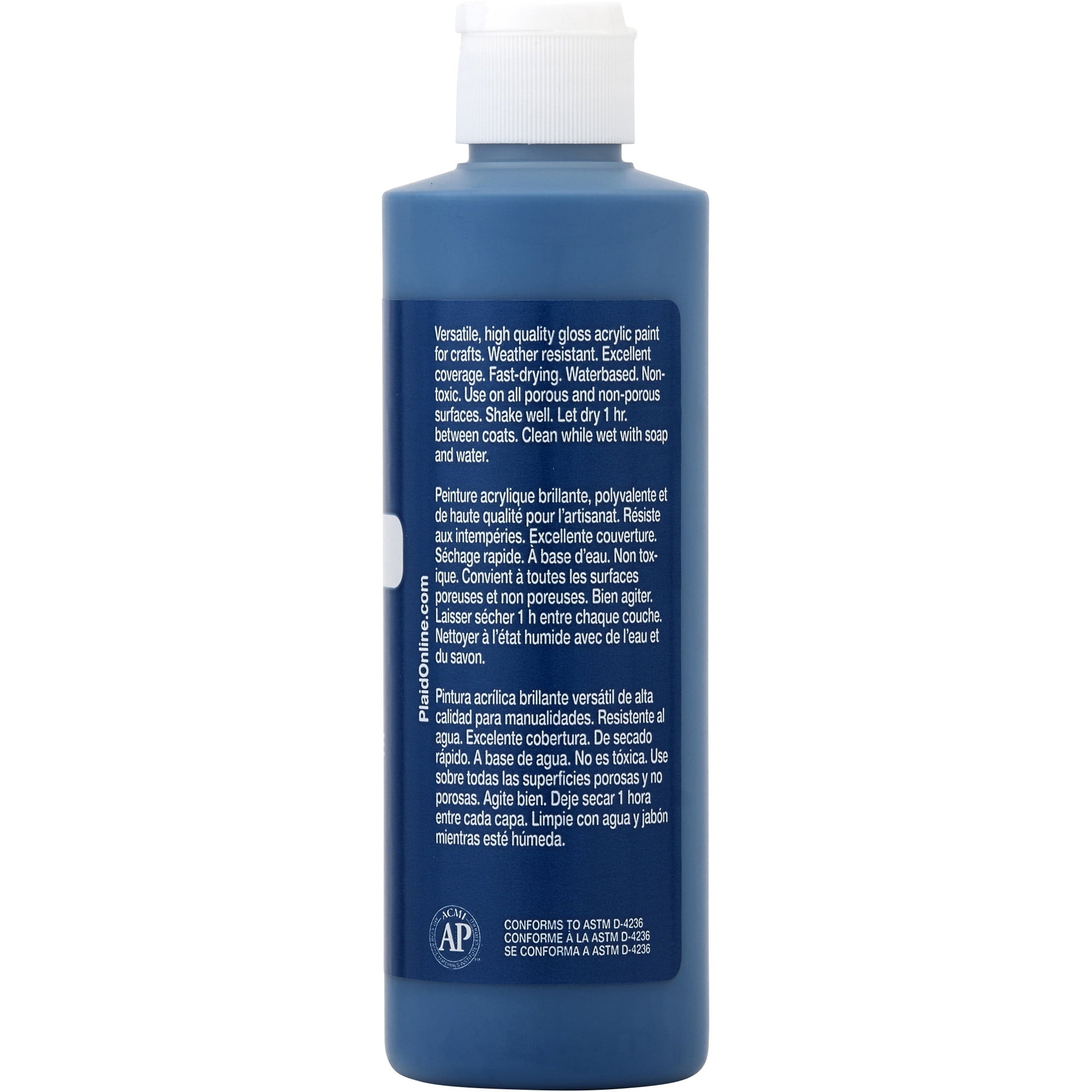 Apple Barrel Acrylic Craft Paint, Gloss Finish, White, 8 fl oz