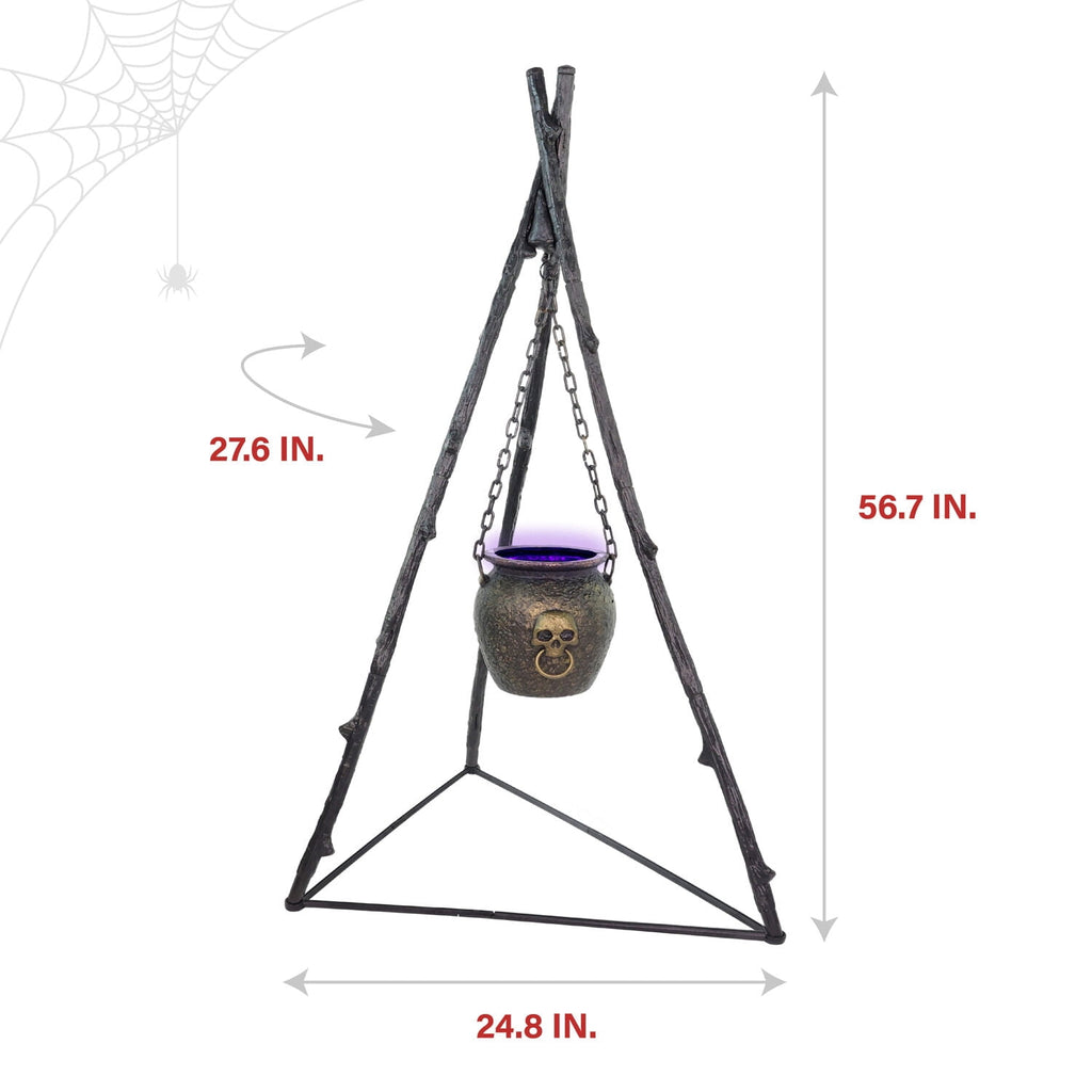 Haunted Hill Farm 4.7 ft Touch-Activated Animated Witch Cauldron Halloween Accessory, HHCAULDRON-1FLSA