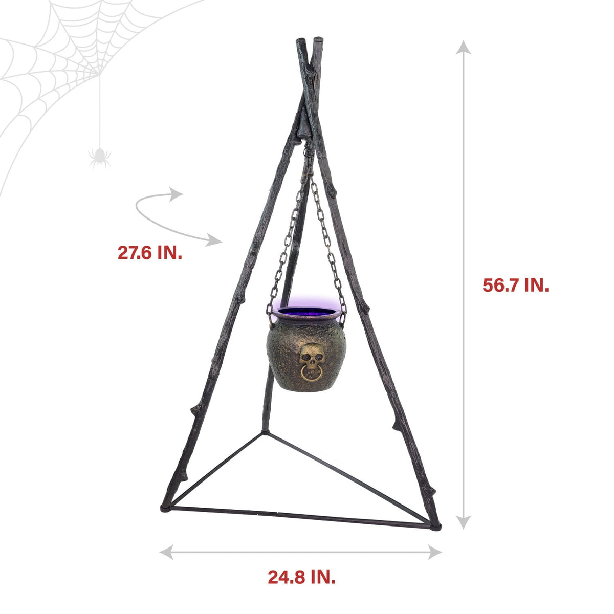 Haunted Hill Farm 4.7 ft Touch-Activated Animated Witch Cauldron Halloween Accessory, HHCAULDRON-1FLSA