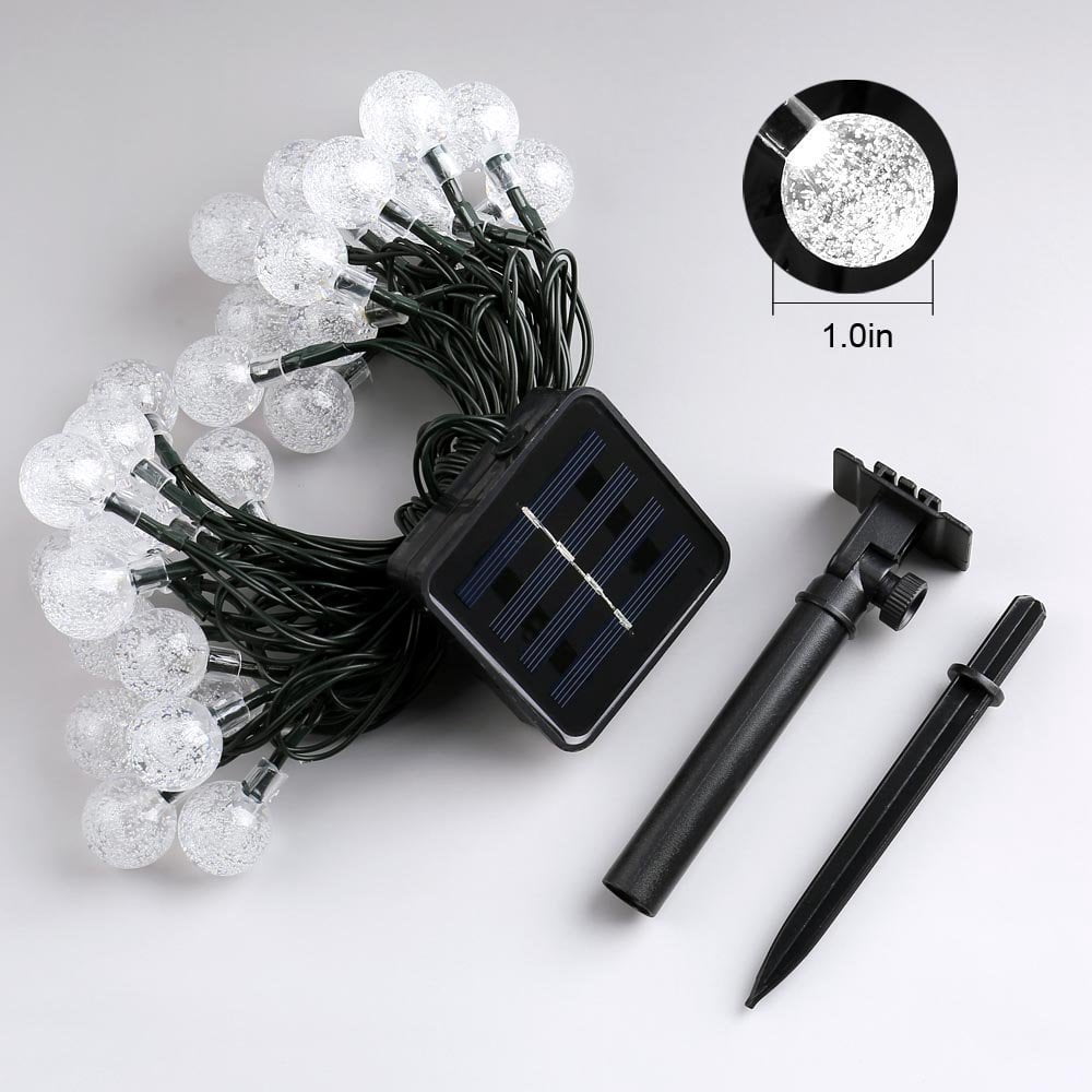 LINLIN Solar Crystal Ball String Lights,Waterproof LED Bubble Globe Solar Fairy Lights 8 Mode Ball String Lights for Bistro Garden Yard Home Party Wedding Christmas Decoration