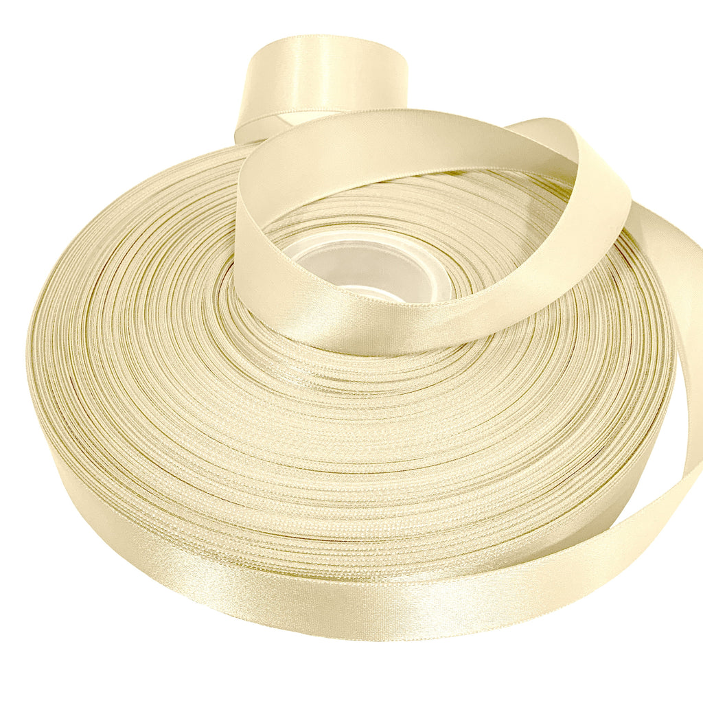White Single Faced Satin Ribbon, 7/8" x 100 Yards by Gwen Studios