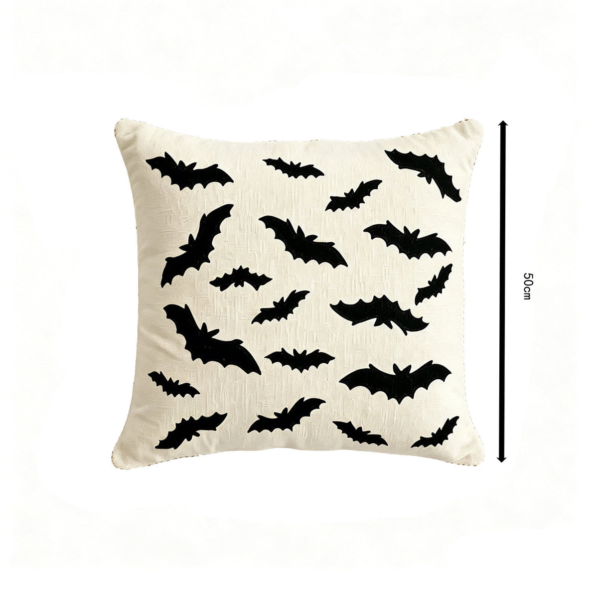 Yeciiwht Halloween Throw Pillow Cover – 18*18inch Embroidered Linen Cushion Case with Ghost, Mummy & Bat Designs, Invisible Zipper, Machine Washable