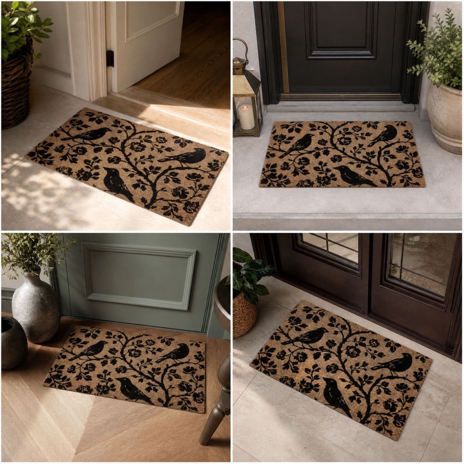 Patriotic Door Mat 4th of July Bow Flag Floor Doormats Independence Day Star Welcome Non Slip Mats for Front Porch Decor 16*24in Black