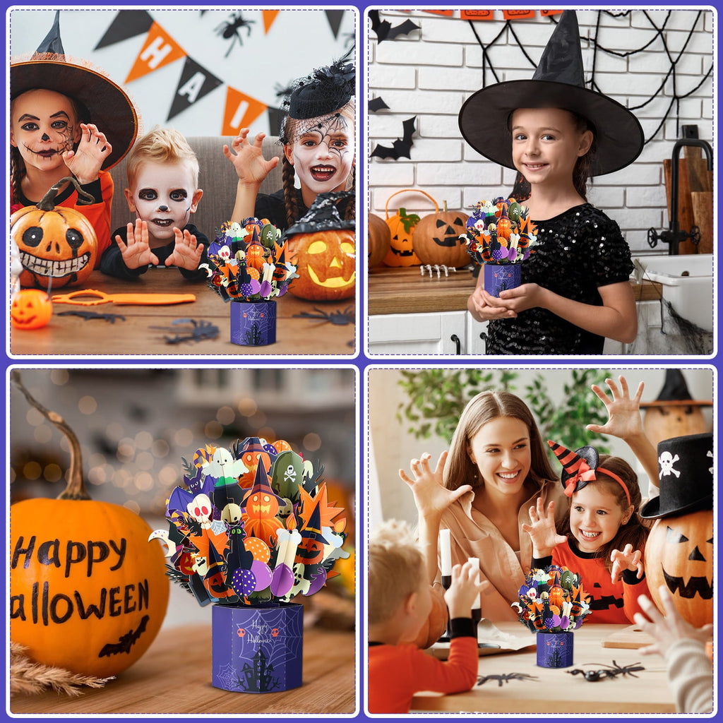 WaaHome Halloween Pop Up Card 3D Spooky Pumpkin Halloween Greeting Pop Up Cards Happy Halloween Cards with Envelope&Notecard Funny Halloween Gifts Card for Kids Adults Boyfriend Girlfriend Party Favor