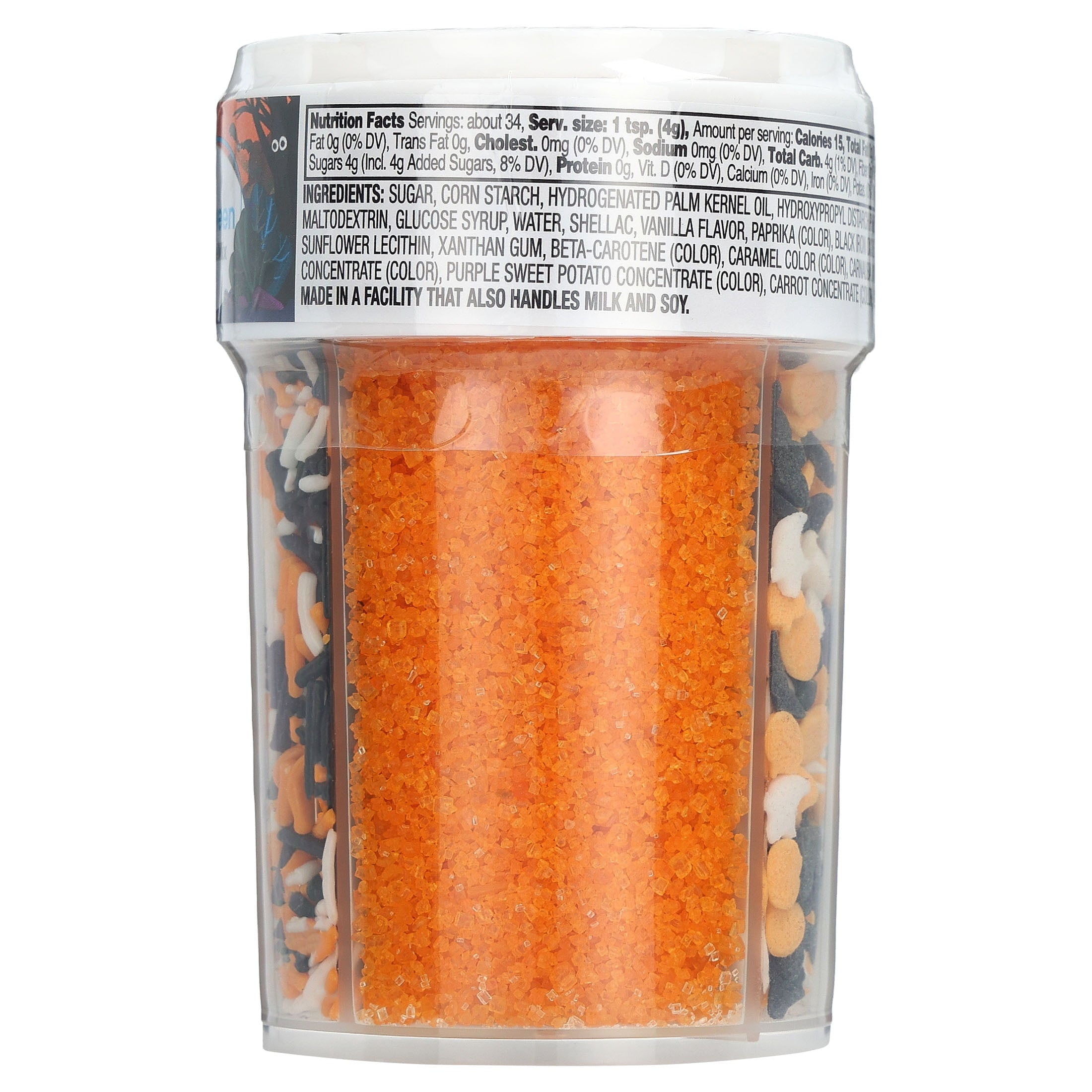 Great Value Halloween 4-Cell Decorating Sprinkle Mix, 4.7 oz