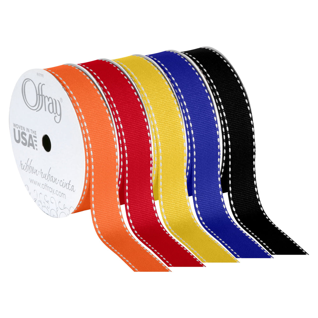 (3 pack) Offray Ribbon, Torrid Orange 5/8 inch Grosgrain Polyester Ribbon for Sewing, Crafts, and Gifting, 9 feet, 1 Each