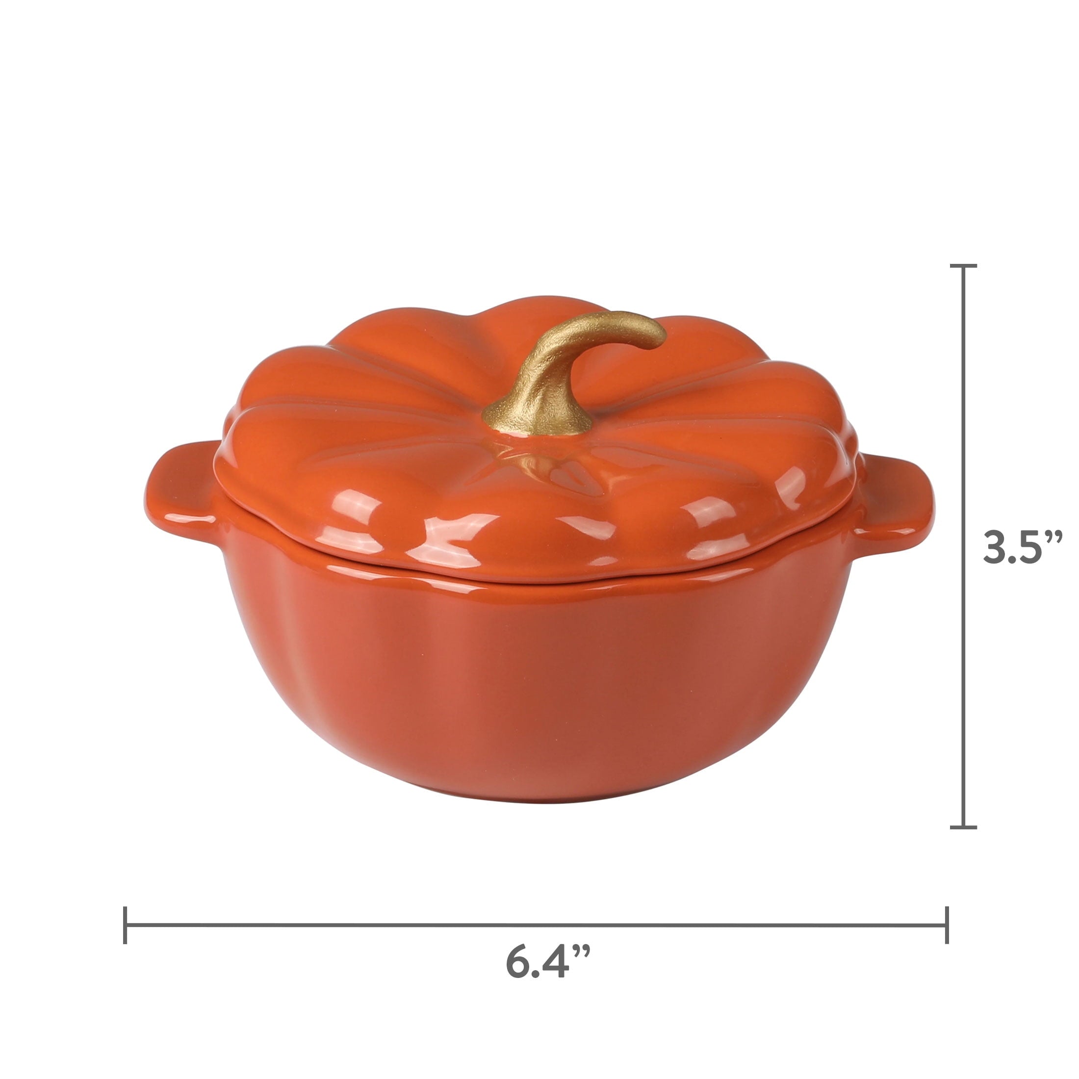 The Pioneer Woman 0.5 Qt Pumpkin Stoneware Mini Cocottes Set with Side Handles, Linen Finish, Set of 3