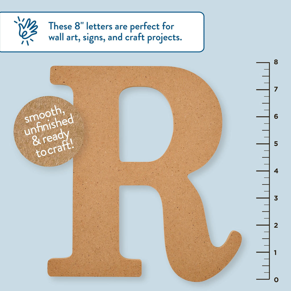 Hello Hobby Surfaces Unfinished Wood MDF Letter A, 8 in