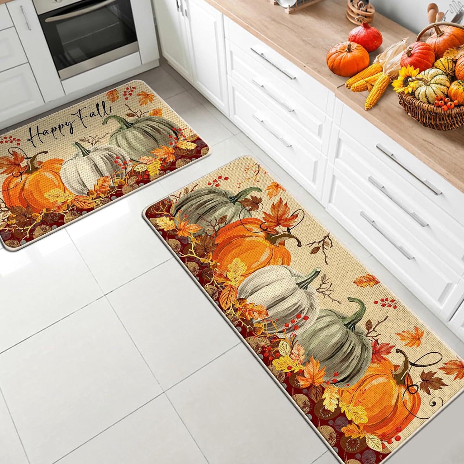 Stijggn 2pcs Halloween Area Rugs Halloween Decorations Halloween Rug Welcome Mats Outdoor Pumpkin Doormats for Floor
