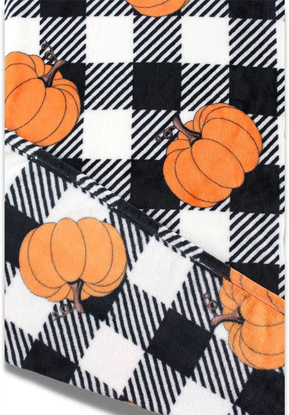 Serafina Home Halloween Throw Blanket: Fuzzy Boo! Jack O'Lantern Spider Webs Skull and Black Cats Print on Velvet Fleece for Sofa Bed Couch Chair Dorm