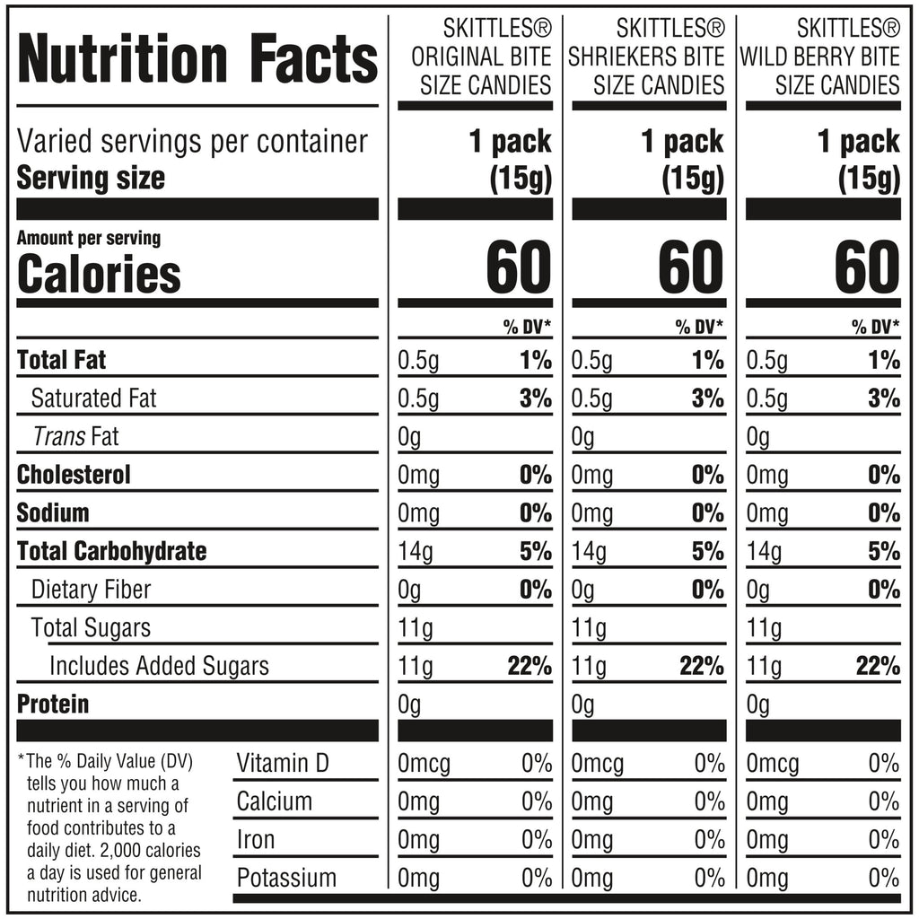Skittles Original, Wild Berry & Shriekers Fun Size Chewy Halloween Candy, 20 Count Bulk Bag