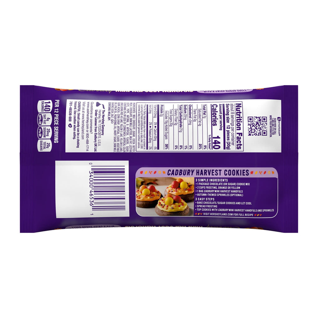 Cadbury Mini Harvest Handfuls Milk Chocolate, Fall Candy Bag, 8.1 oz
