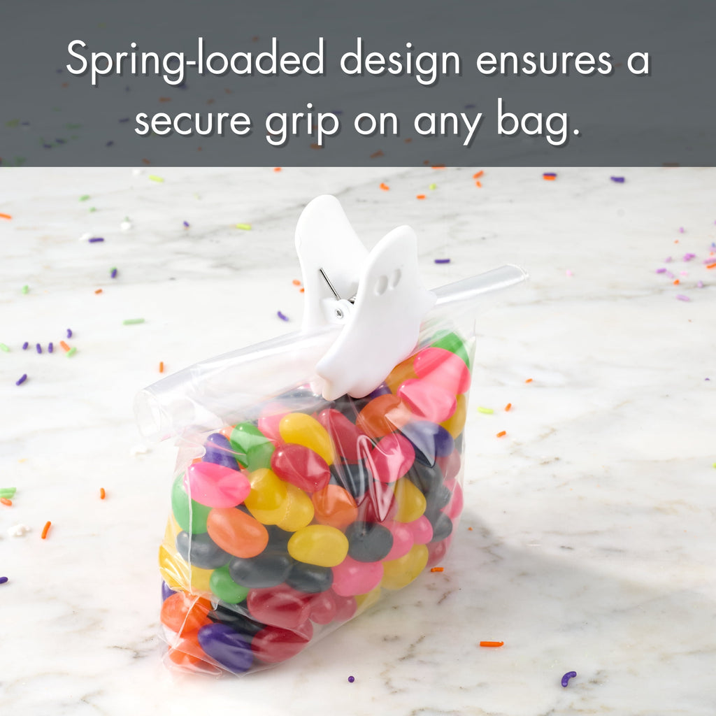 Way To Celebrate 4-Piece Bag Clips, Ghost, White