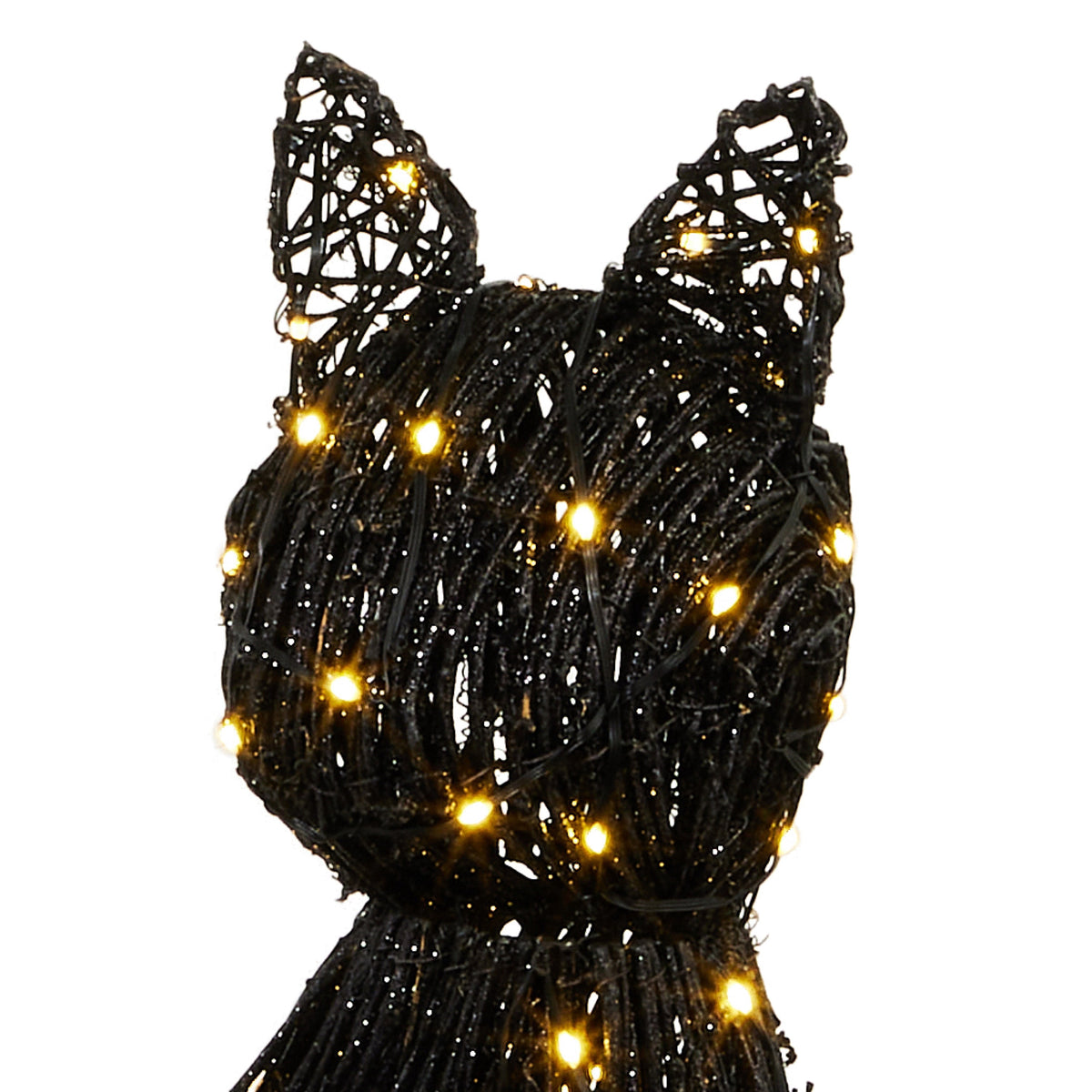 RAZ Imports 33" Rattan Light-Up Warm White LED Back Cat Halloween Decoration - Indoor or Outdoor Use