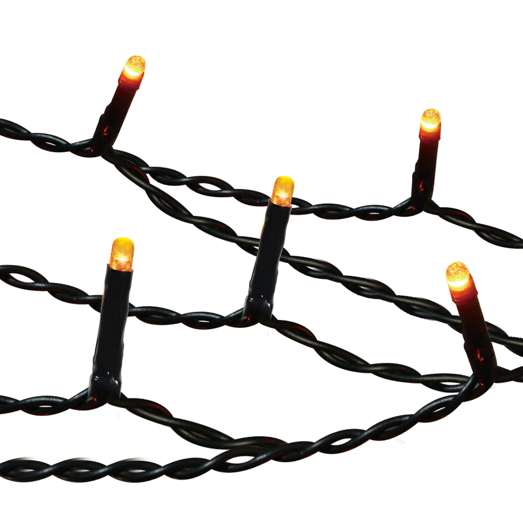 Indoor/Outdoor 100-Count Battery-Operated LED 8-Function Micro String Lights, Orange, 33', Halloween by Way To Celebrate