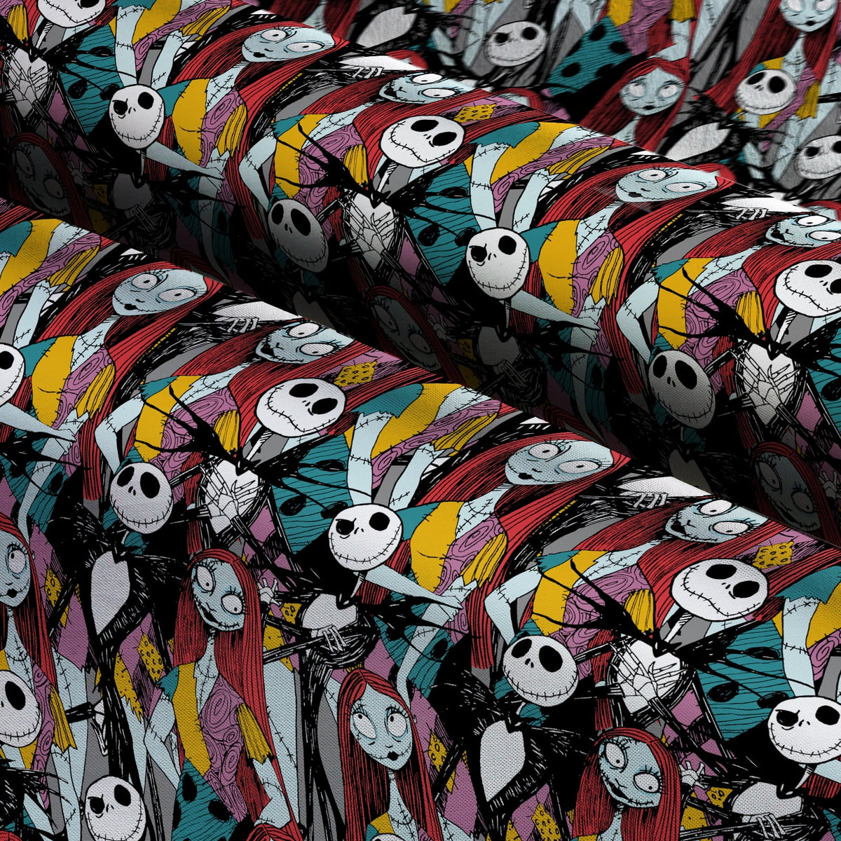 Springs Creative 18" x 21" Cotton NBC Jack Sally Packed Precut Sewing & Craft Fabric, Multi-color
