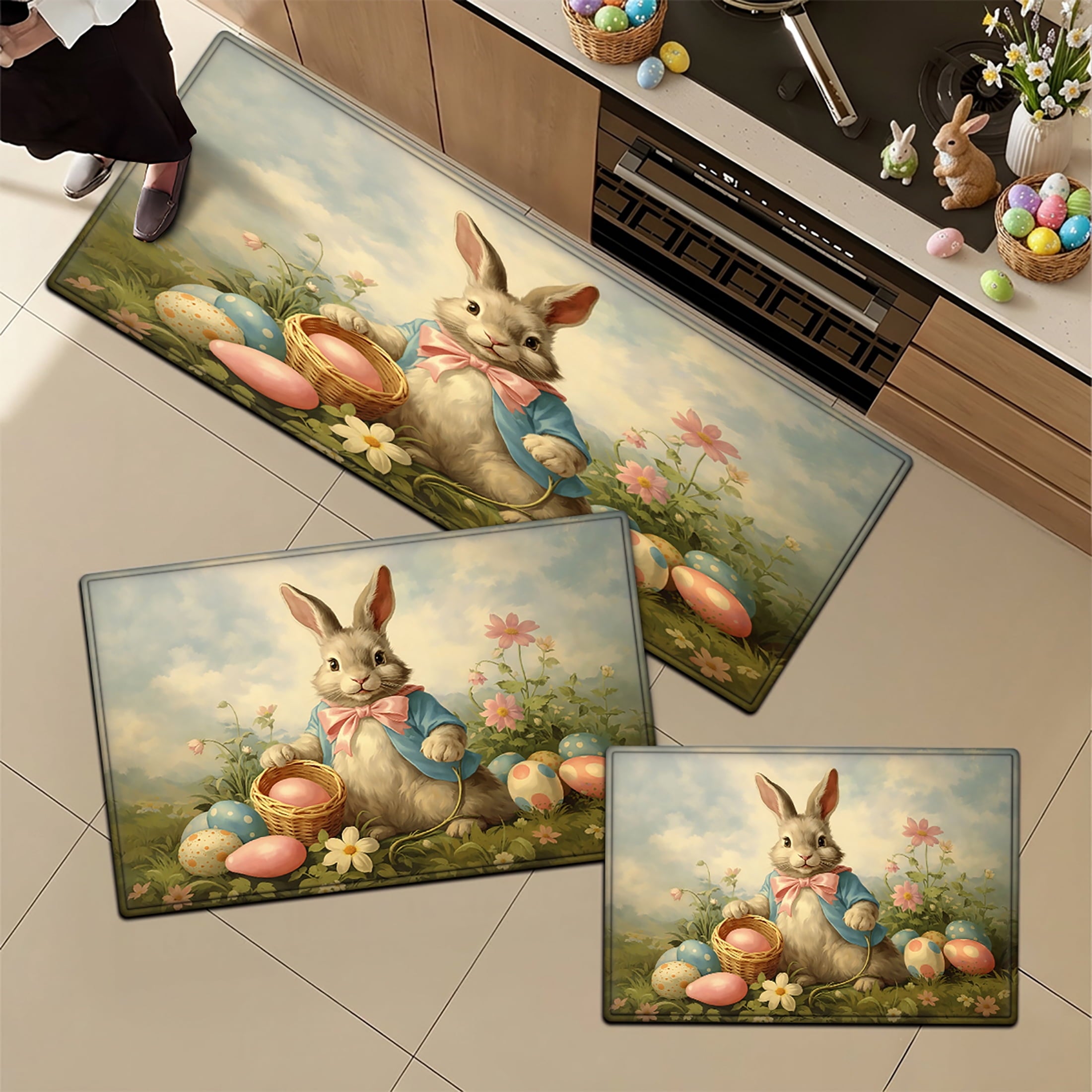 YIMEIS Halloween decoration Kitchen rugs Washable flannel Printed Area Rug and Mats DoorMats, bath mat,Autumn and Winter Festival Decoration-Halloween Undead 15.7'' x 23.6''