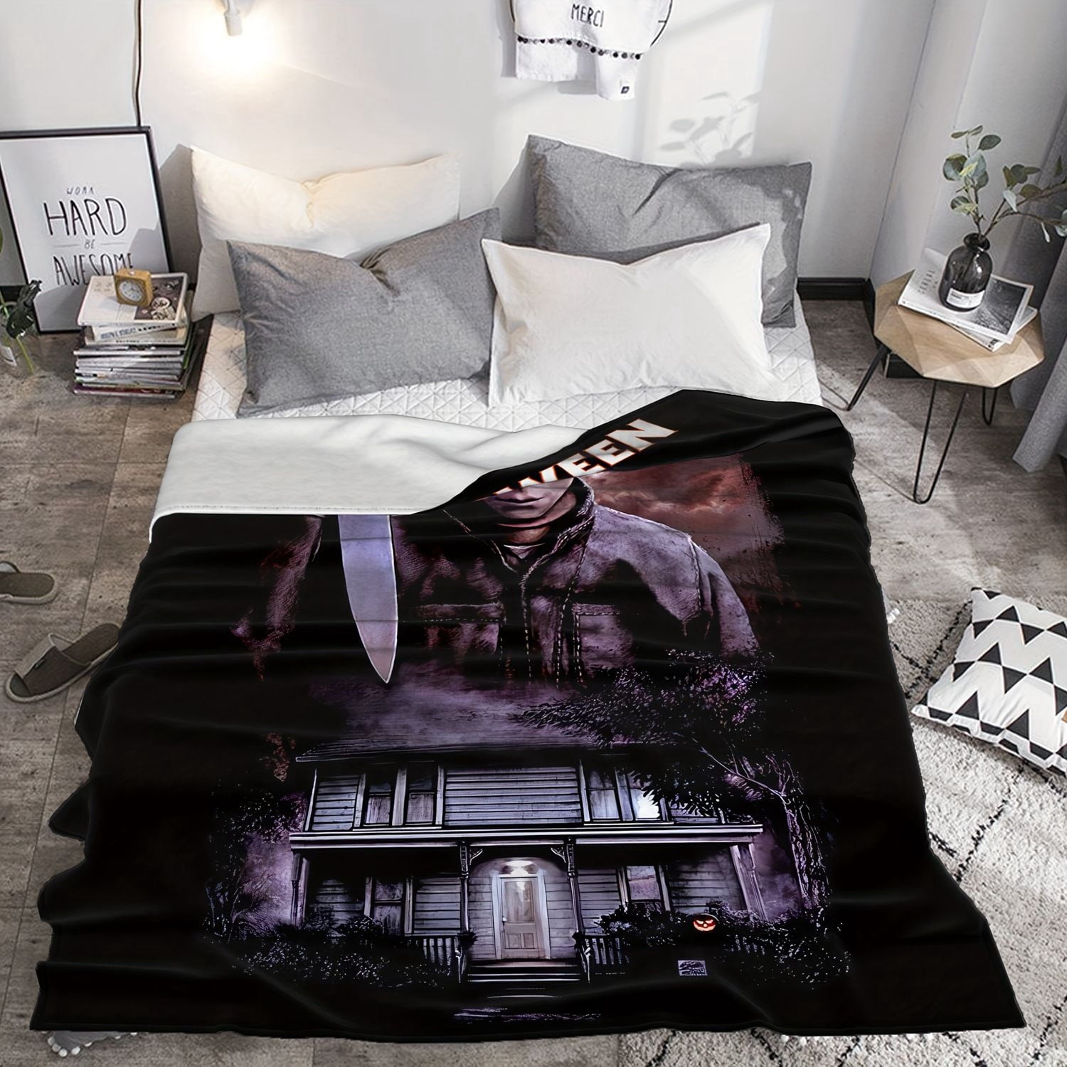 Jbralid This is My Horror Movie Watching Blanket, Horror Movie Blanket, Halloween Blanket, Scary Movie Blanket, Horror Blanket Gifts for Halloween 40x50 in