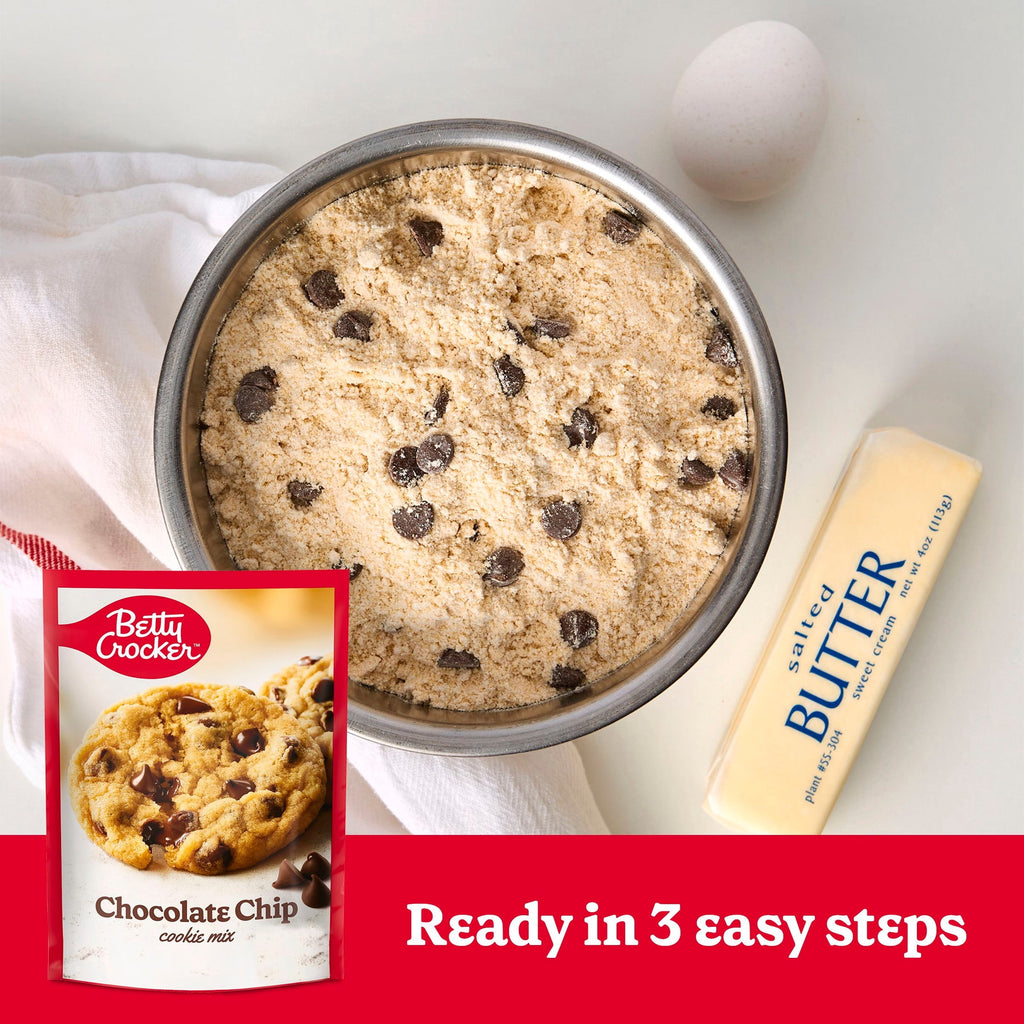 Betty Crocker Chocolate Chip Cookies, Cookie Baking Mix, 17.5 oz