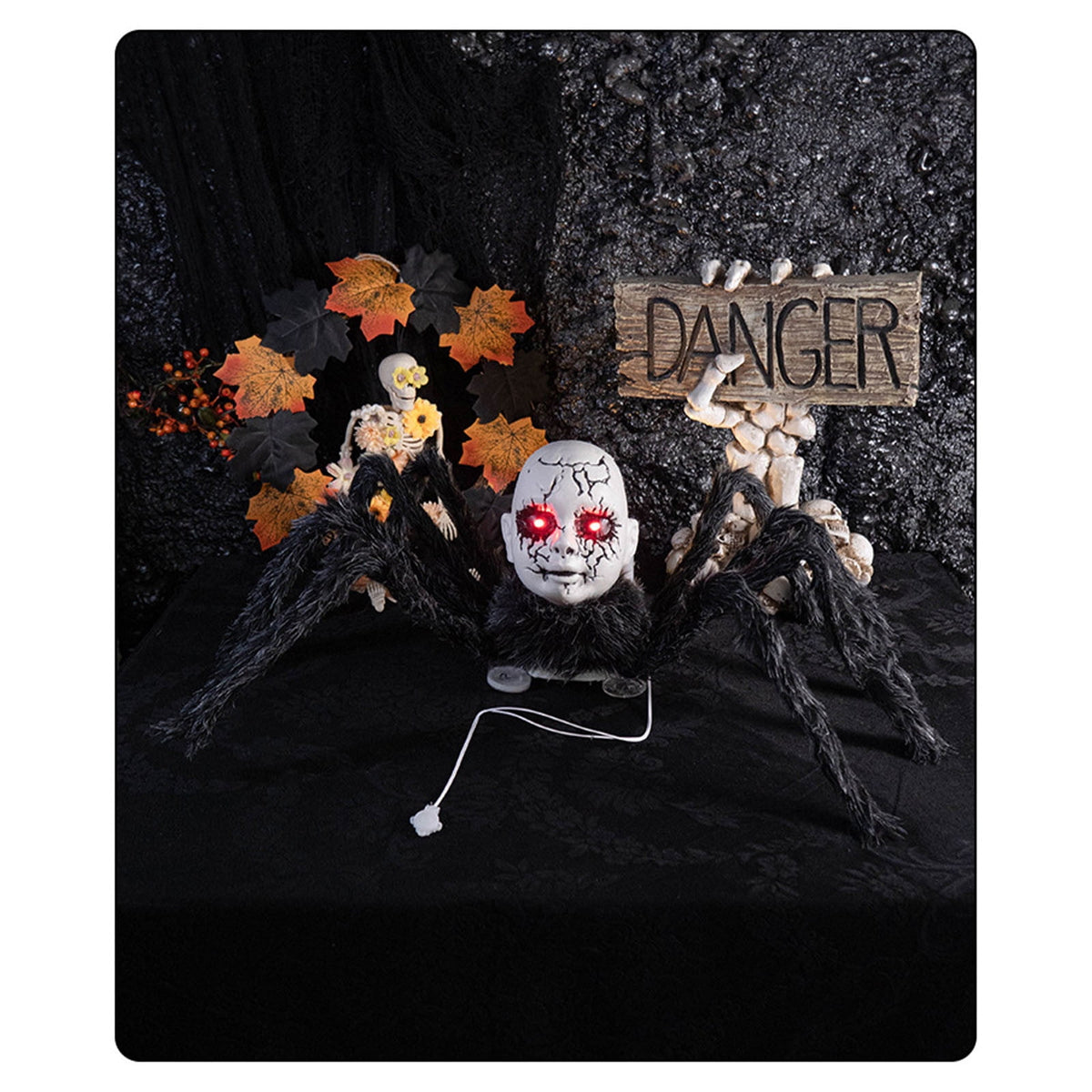 Konghyp Halloween Animated Doll Decoration with Motion Sensor, Voice-Activated Walking Toy with Light and Sound, Haunted House Prop for Party Indoor Outdoor Decor