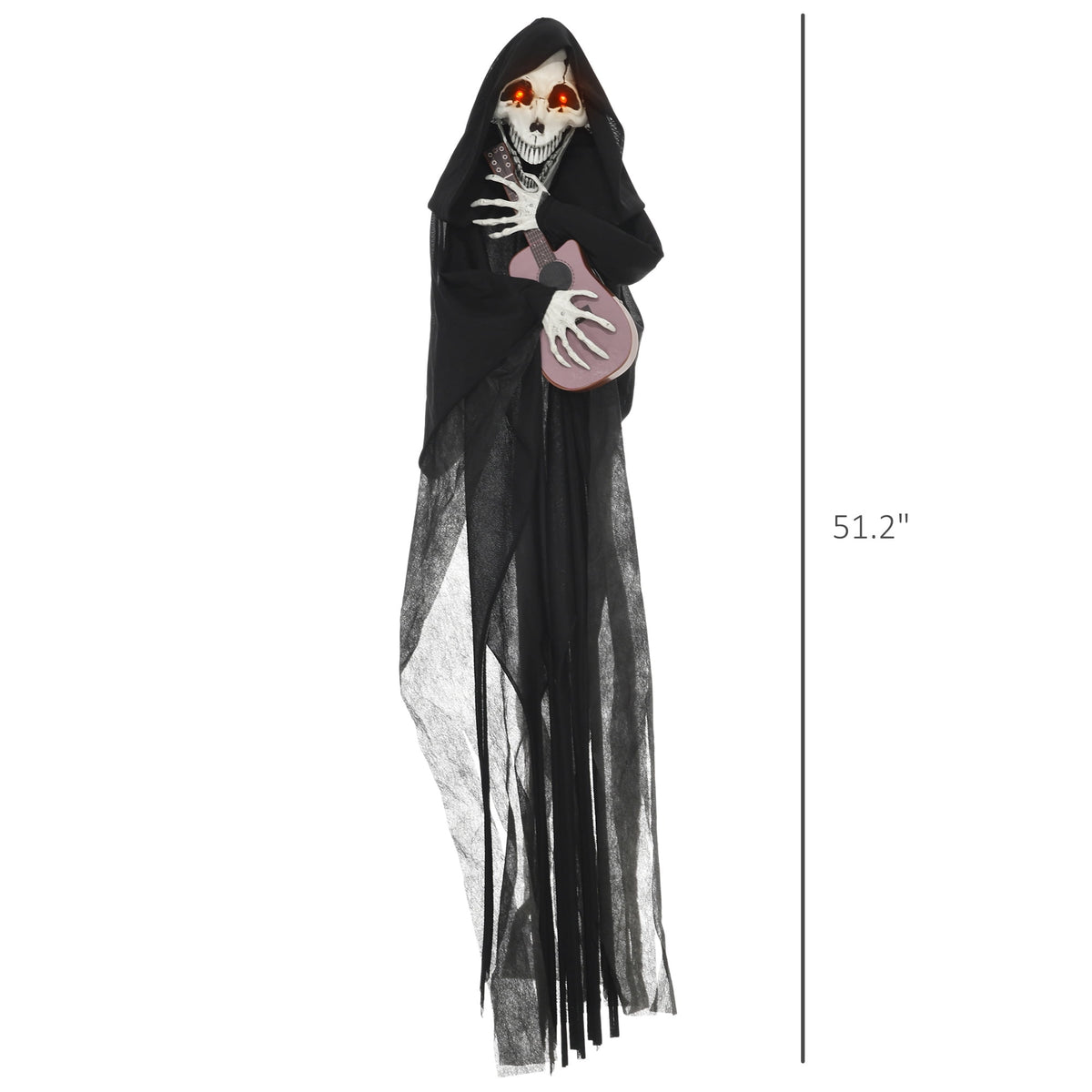 Outsunny 74" Life Size Outdoor Halloween Decorations Skeleton Witch, Animated Prop Animatronic Decor with Sound and Motion Activated, Light Up Eyes and Chest, Howling and Chain Sound