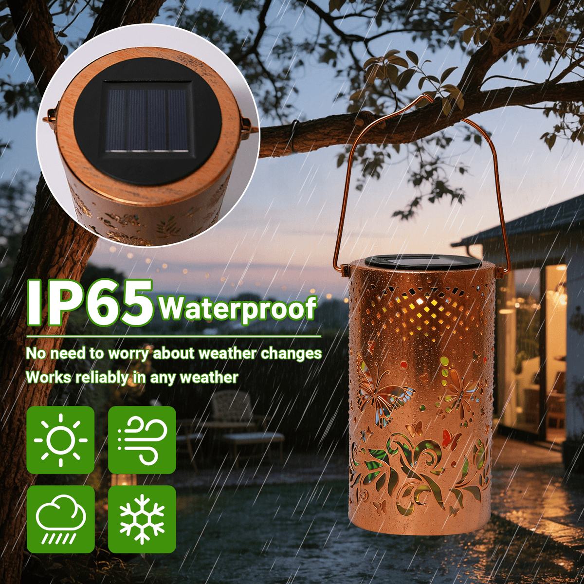 Colorful Solar Lanterns IP65 Outdoor Waterproof, Mother's Day Gifts for Women Mom Grandma - LED Colorful Sunflower Solar Lights Metal Hanging Lantern for Patio Yard Porch