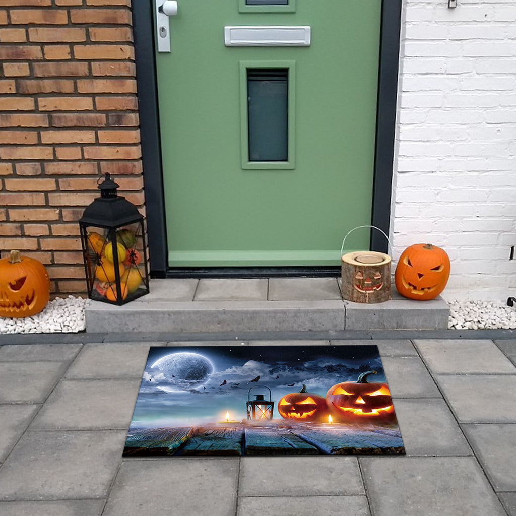 Halloween Decoration Front Door Mat Welcome,Halloween Floor Mat with Terrifying Theme, Skull And Blood Print Decoration, Entrance Door Floor Mat, Entrance Door Carpet