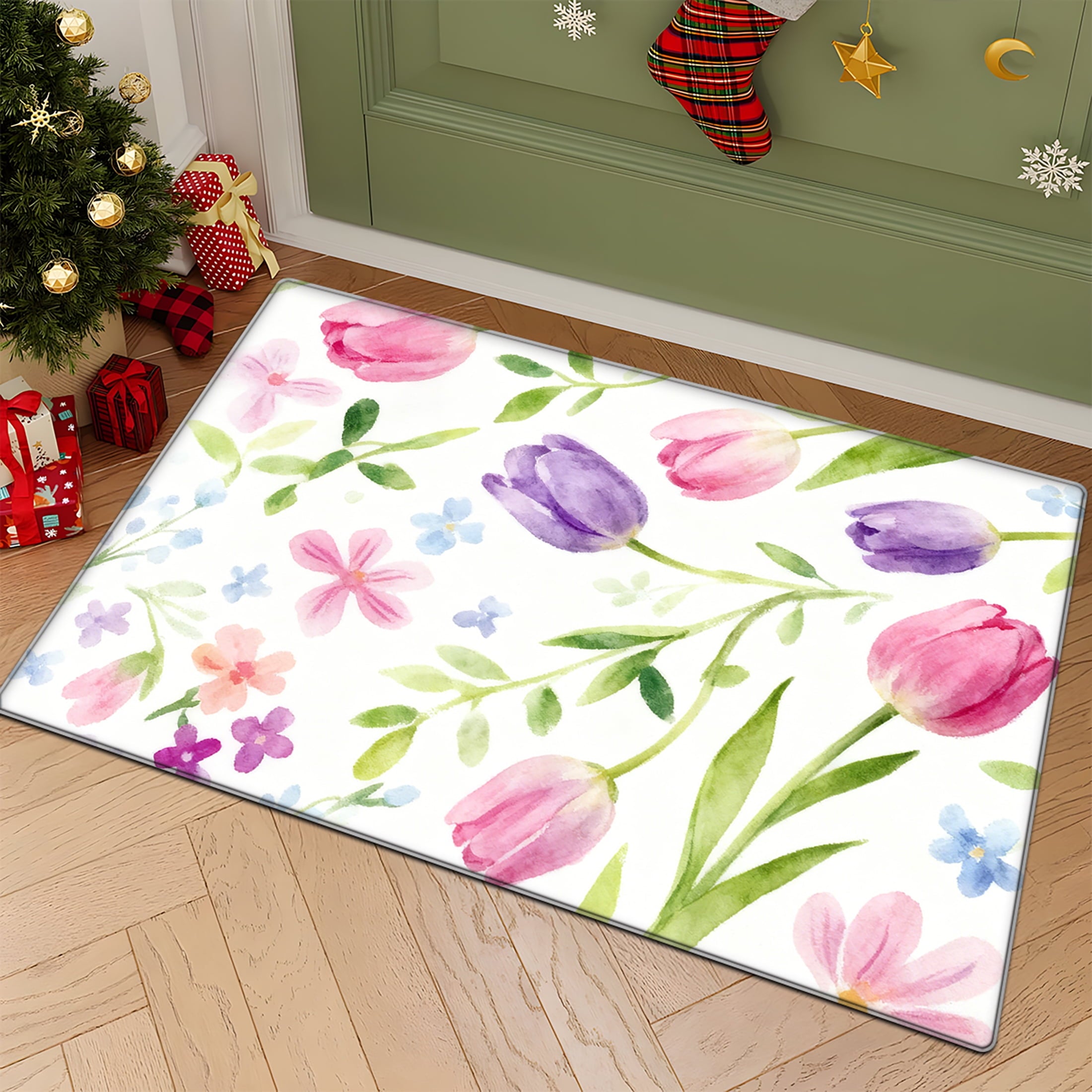 YIMEIS Halloween decoration Kitchen rugs Washable flannel Printed Area Rug and Mats DoorMats, bath mat,Autumn and Winter Festival Decoration-Halloween Undead 15.7'' x 23.6''