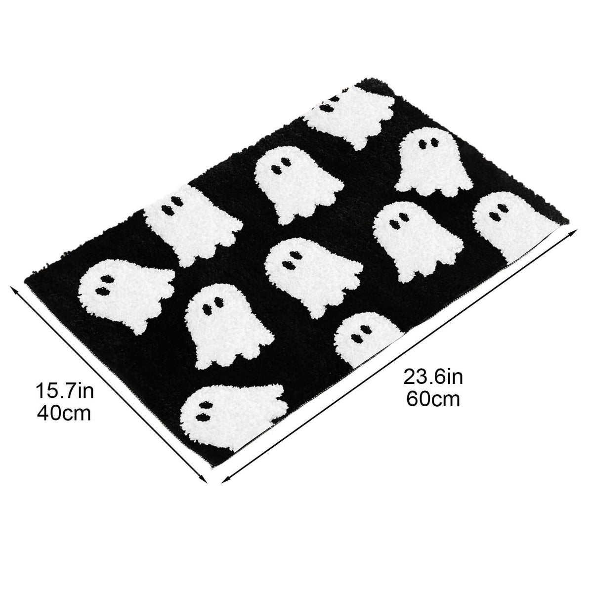 HHBEAUTY Pink Ghost Bath Mat Soft Halloween Bathroom Rug Non Slip Cute Spooky Ghost Bathroom Decoration Shaggy Plush Microfiber Rug Halloween Decor for Home Bedroom Shower Floor, 15.75 x 23.62"