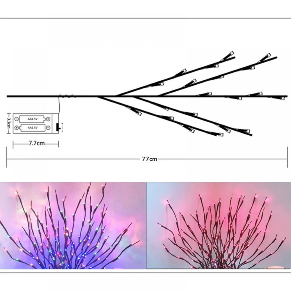 Pretty Comy LED Lighted Branches Vase Decorations Pink, 30"