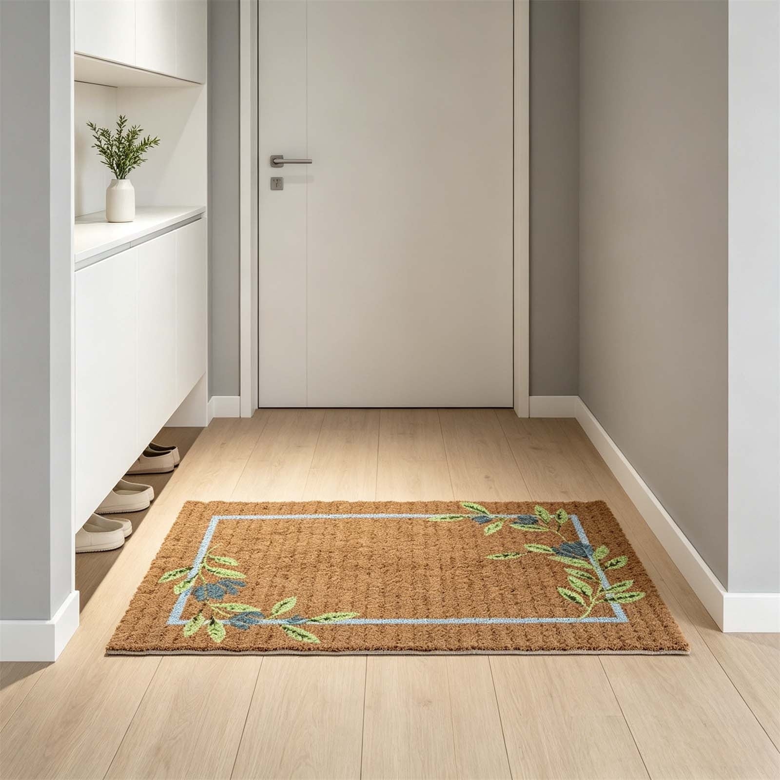 Sruoe Summer Carnival Printed Floor Mat, 15.74"x23.62", Water Absorbent Non Slip Doormat, Flannel Entryway Bathroom Kitchen Household Decor Rug