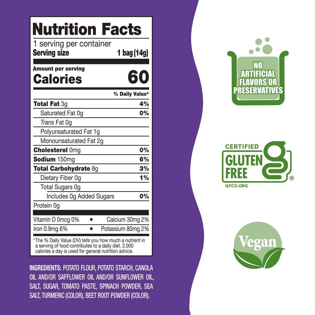 Sensible Portions Garden Veggie Ghosts & Bats Sea Salt Snack Chips Multipack, 0.5 oz (12 Count)