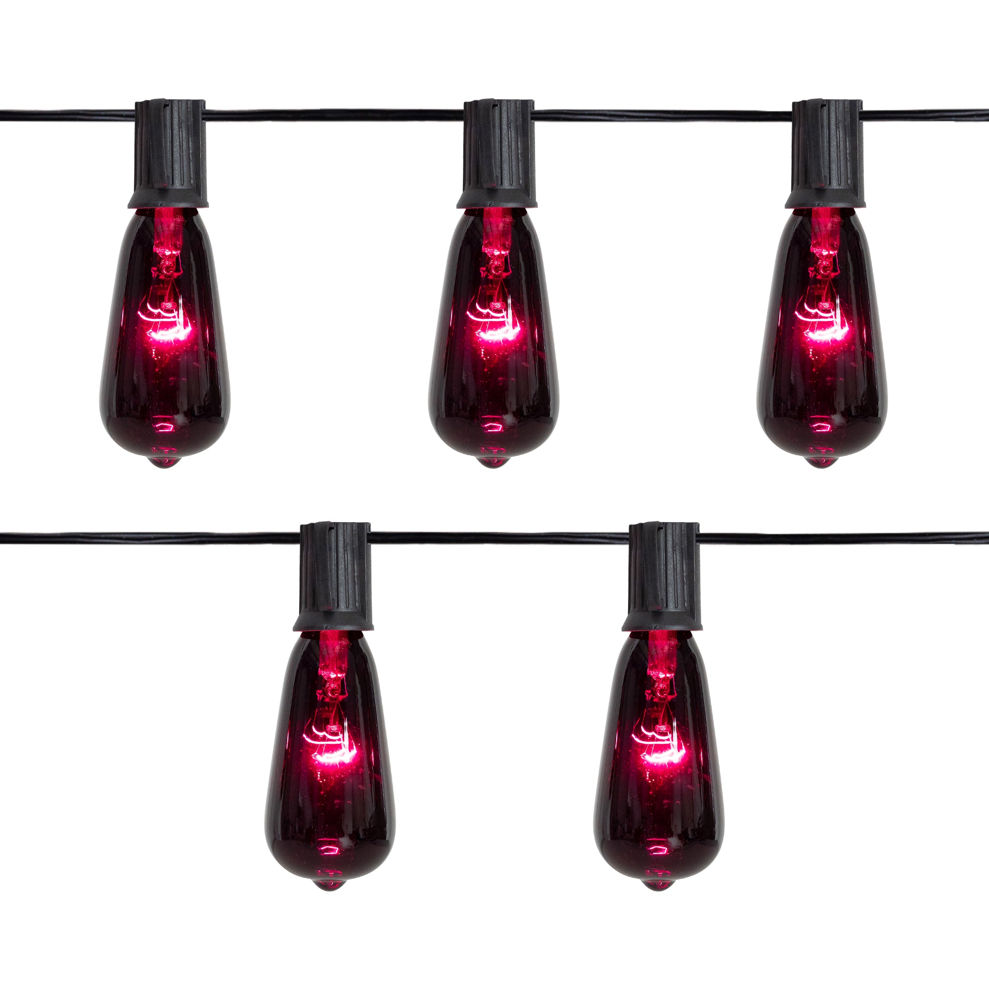 Northlight Edison Style Halloween Lights - Purple - 9' Black Wire - 10ct