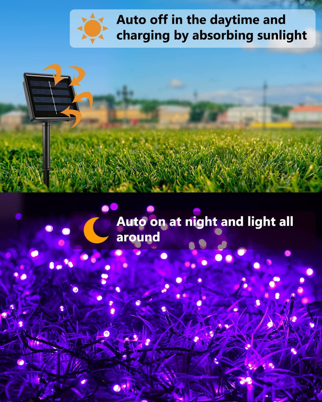 GooingTop Solar String Lights 52.3ft 160 LED Solar Tree Lights Outdoor Waterproof,Camping String Lights Yard Lights Christmas Lights with 8 Modes for Tree Wedding Holiday Party(Warm White)