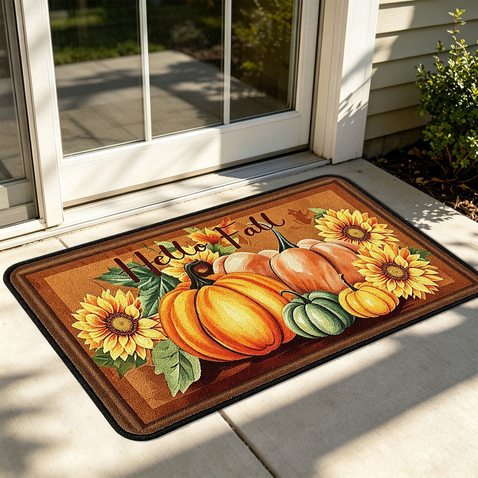 Autumn Door Mat for Entryway, 16x24 Inch, Fall-Themed Floor Doormat for Home Decor, Non-Slip Rug Mat for Living Room, Kitchen, Bedroom, Gifts for Fall Lovers (E)
