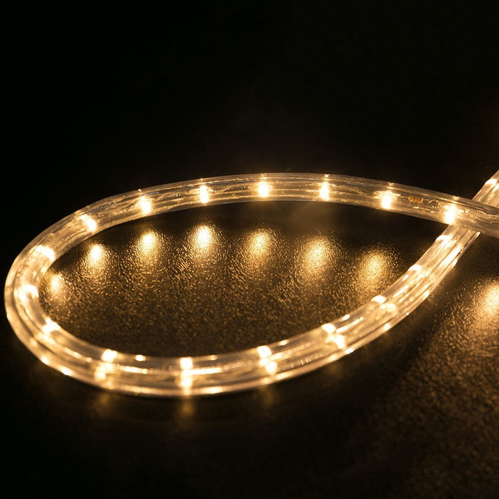 WYZworks 100 feet LED Rope Lighting (WARM WHITE) Blue, Green, Red, RGB, Cool White, Orange Spool Option- Christmas Holiday Decoration Light | UL Certified Safety Fuse Included
