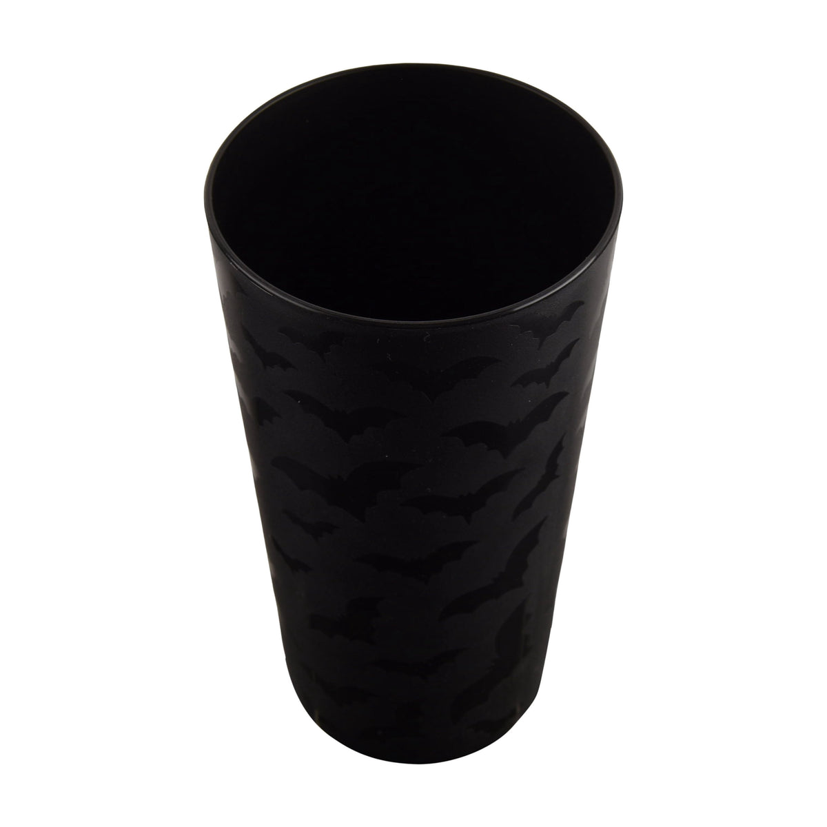 Mainstays 26 Ounce Round Plastic Etched Bat Tumbler, Black