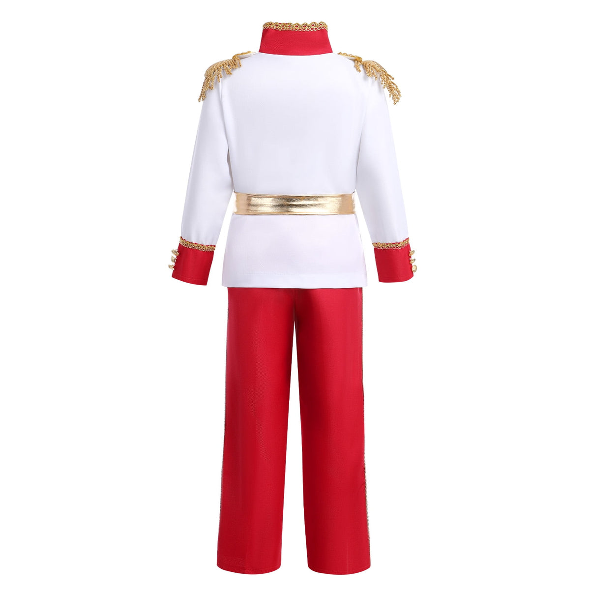 IBTOM CASTLE Boys Prince Charming Costume Halloween Cosplay Dress up Birthday Party Medieval Royal Prince Outfits for Toddler Child 3-4 Years Red 4pcs