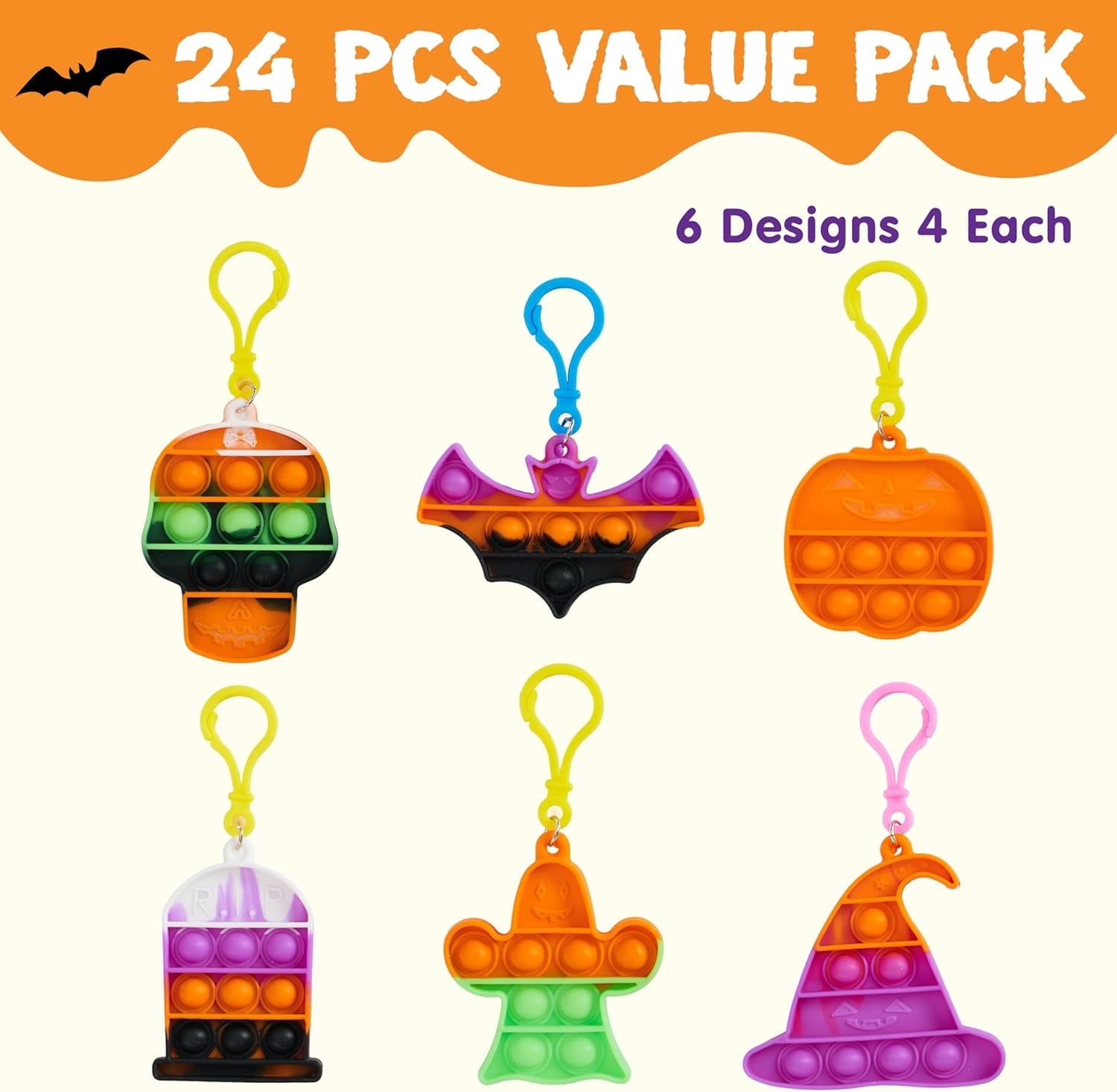 Joyfy 168 Pcs Halloween Stationery Party Favors,Halloween Gifts for Kids,Halloween Goodies Including Halloween Vampire Teeth,Spiders,Stamps,Stickers,Slap Bracelets