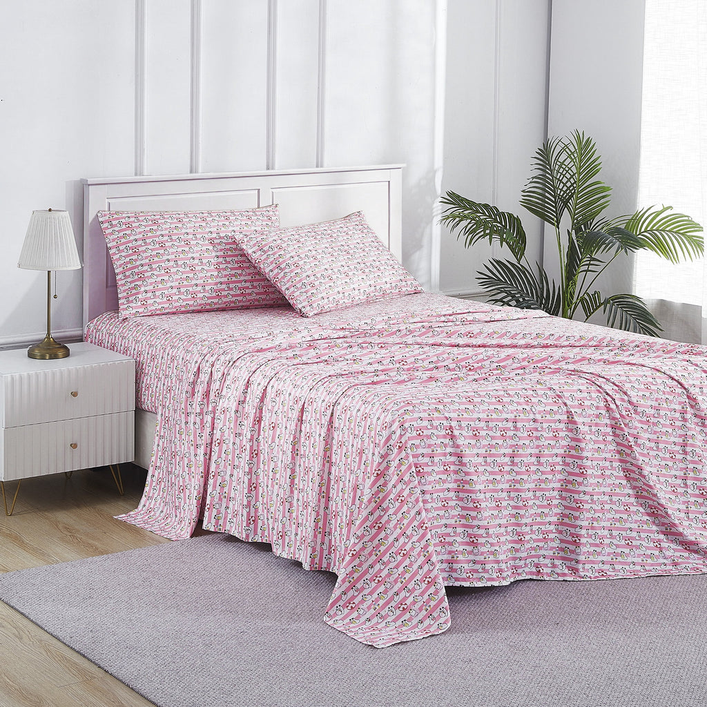 Summerween Crafted by Catherine Full 4-Piece Sheet Set, Black & White Nautical Ghosts